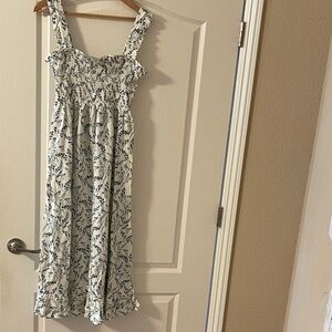 Zara The Josephine midi dress in White and Blue Floral